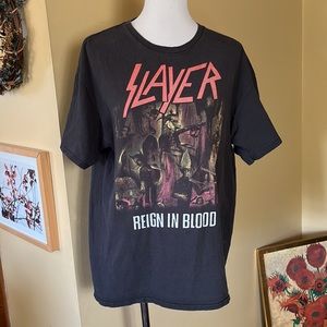 86-87 Vintage SLAYER sz XL "Reign In Blood" Tour RARE Rock-N-Roll Tee Authentic